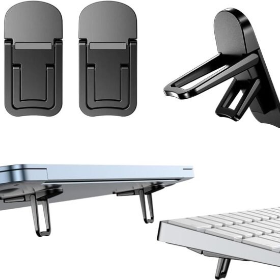 Zinc Alloy Mini Stand, 2 Angles, Black 2-Pack