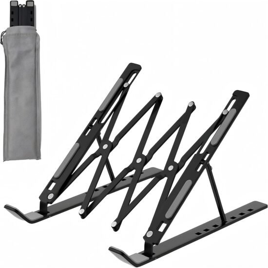 7-Level Aluminium Laptop Stand, Ergonomic, Black