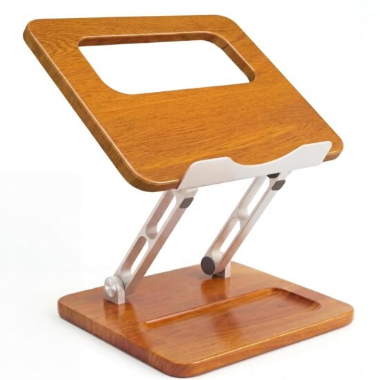 Wooden Laptop Stand with Storage Slot, Adjustable