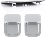 Mini Foldable Keyboard Riser, Self-Adhesive, Silver 2-Pack