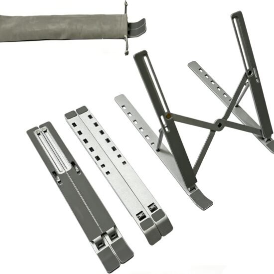 Aluminium Laptop & iPad Stand, 7-Level, Silver