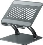 Dual Rod Aluminium Tablet Stand, Adjustable, Grey
